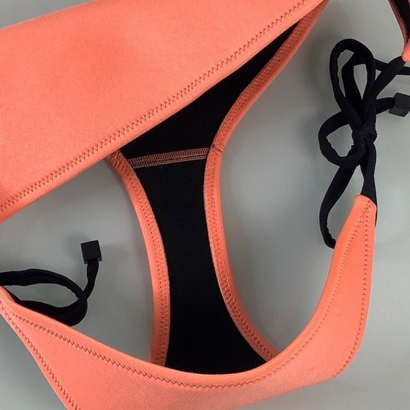 Triangl Side tie bikini bottom coral Neoprene discontinued Size Small - Picture 10 of 12